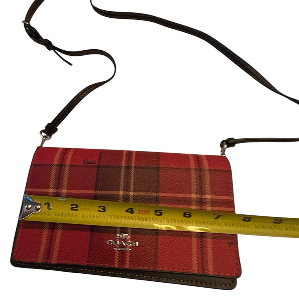Coach Anna Foldover Clutch Crossbody with Tartan Plaid Print (Style No. CC801) - Picture 5 of 8